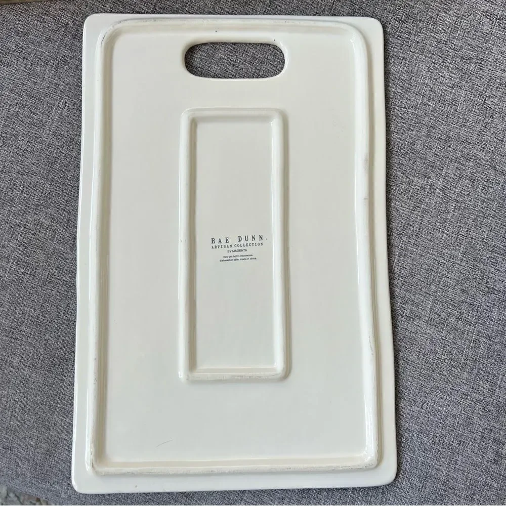Rae Dunn Artisan Collection Cheese Serving Tray Charcuterie Platter Ceramic